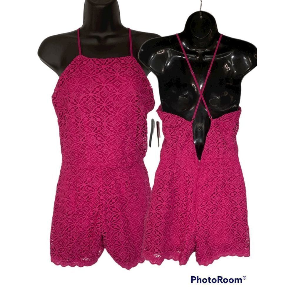 Speechless Fuchsia Lace Romper